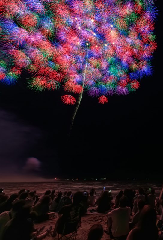 鈴鹿げんき花火大会の写真「2023年の彩色千輪菊（縦サイズ）」
