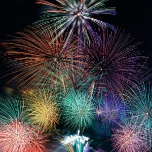 津花火大会の写真「虹色リラクゼーション花火」