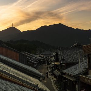 東海道関宿の写真「関宿の夕焼け」